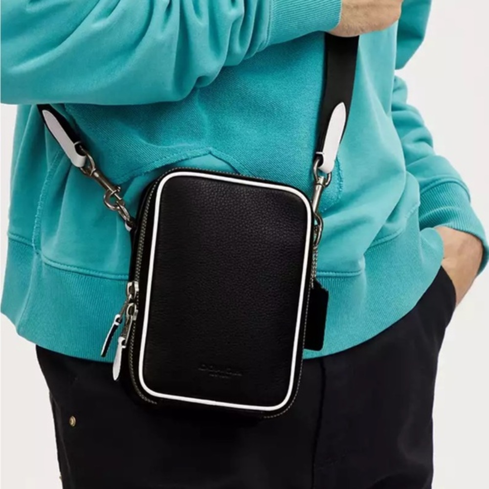NWT COACH Stanton Crossbody‎ Black Unisex Leather - Picture 8 of 9